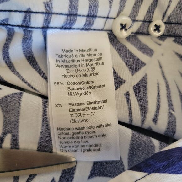 NWT J.Crew Secret Wash Slim Men's Stretch Casual Shirt Blue Botanical Size M - Picture 7 of 9